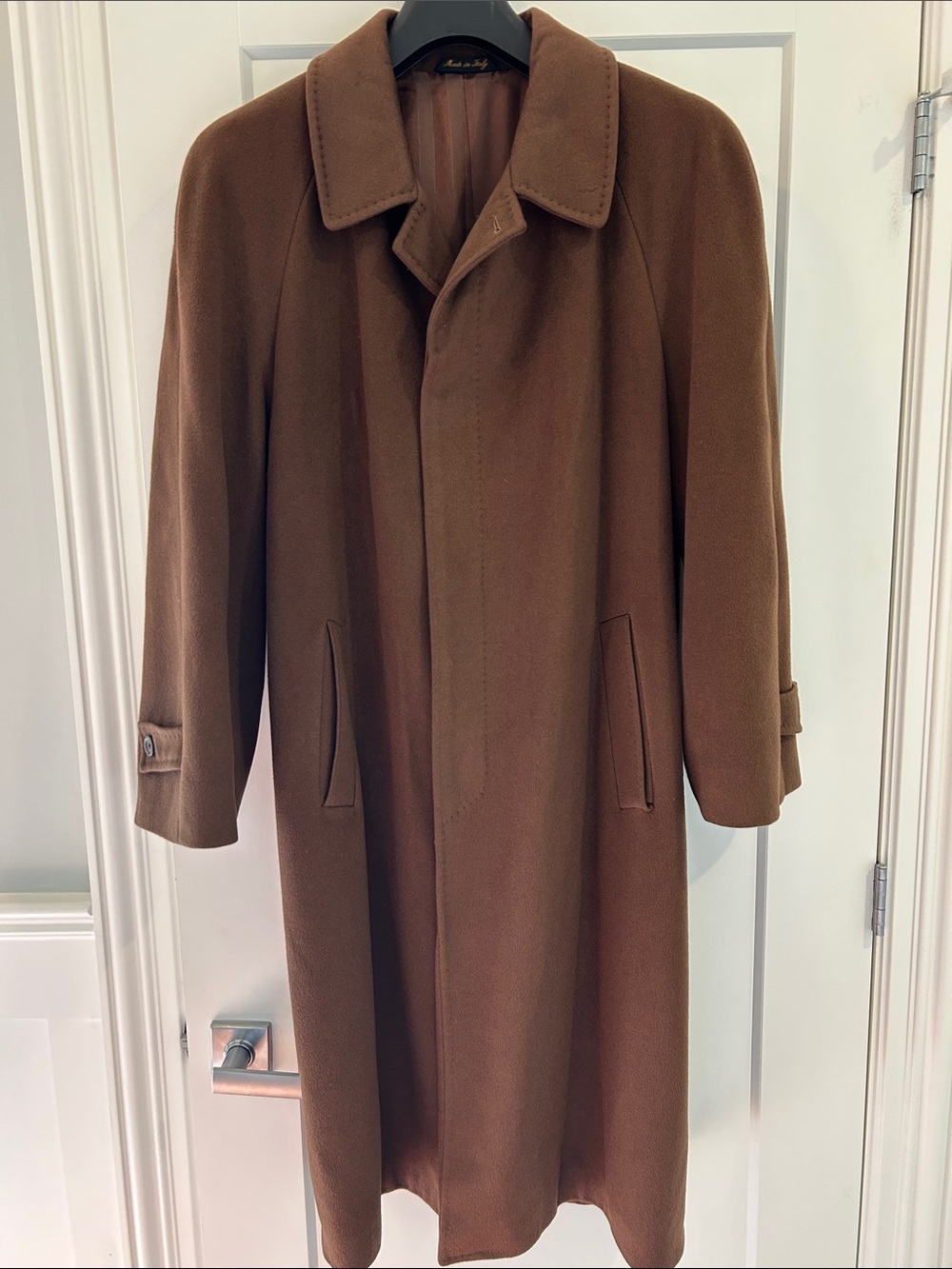 Loro Piana Men's Camel Brown Cashmere Trench Coat